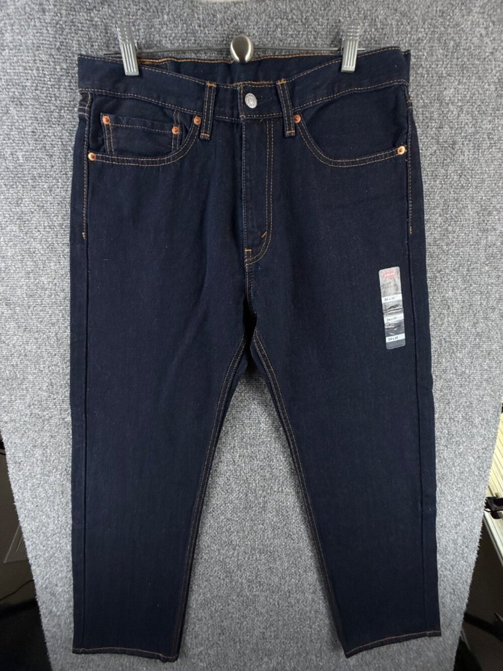 NWOT Levis 505 Dark Wash Denim Jeans 34x32 Regular All Cotton Blue Adult Men